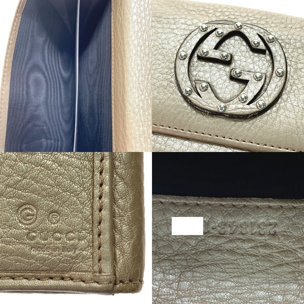 GUCCI Long Wallet Studded Interlocking GG Beige - Picture 6 of 6